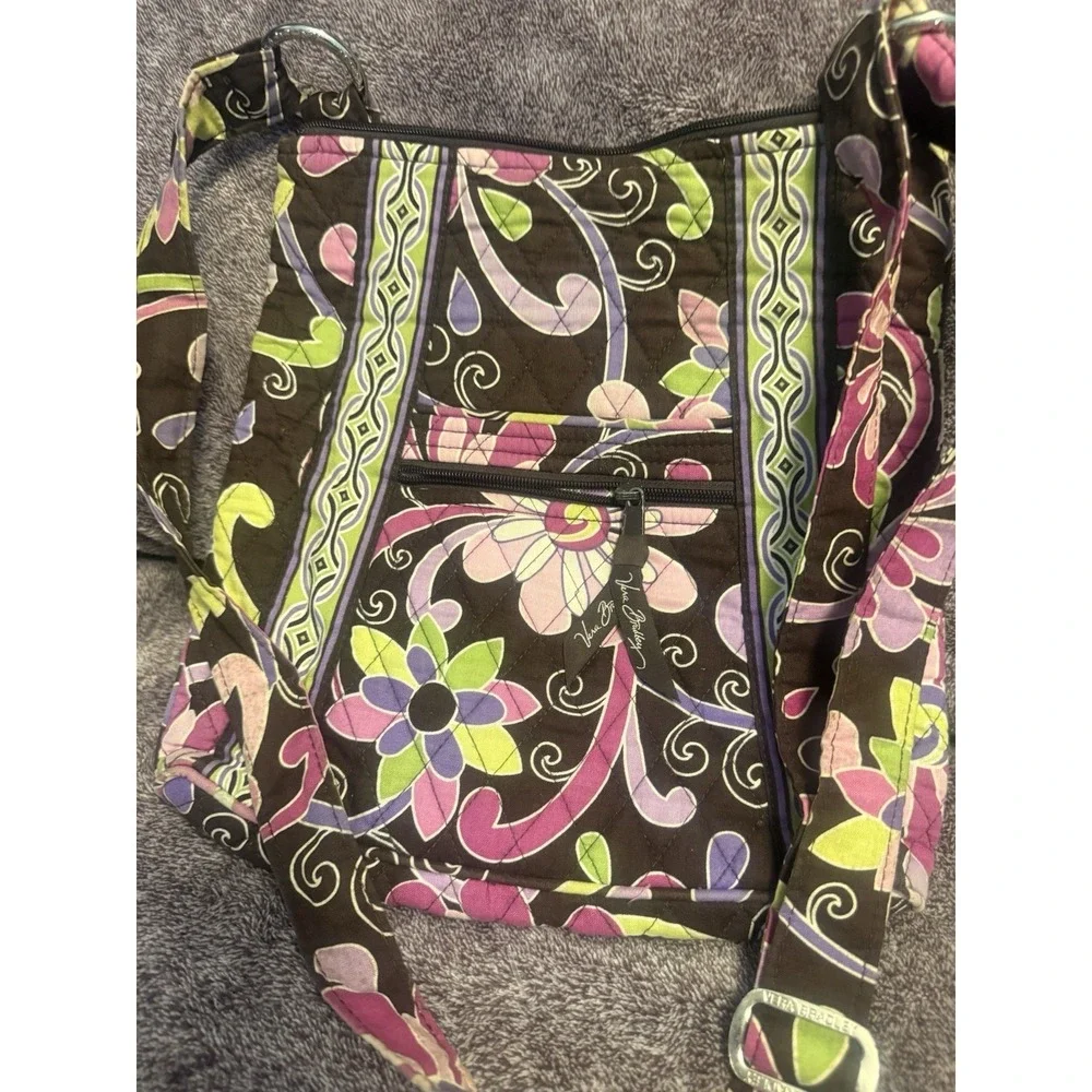 Vera Bradley Purple Punch Cross body Purse  Great Color Zip Top Adjustable Strap